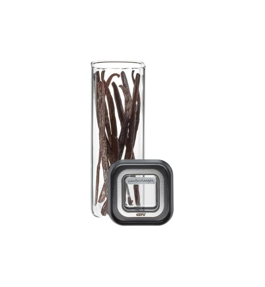 GEFU - Boîte à provisions Pantry mini 0.4 l, Transparent/Noir