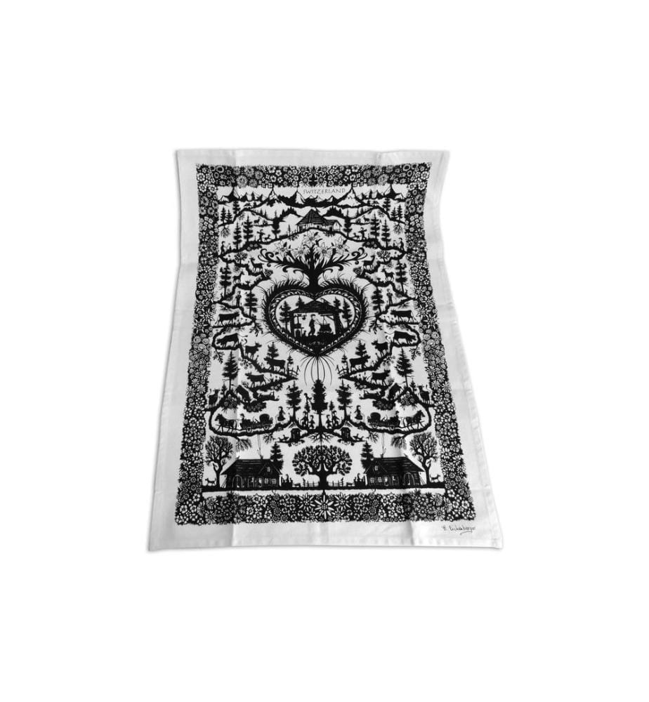 creanorm - Torchon pour la vaisselle blanc avec silhouette Noir/Blanc