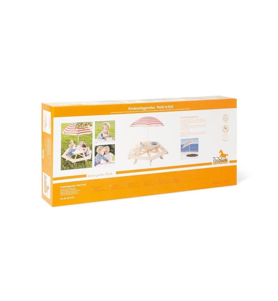 Pinolino Gartenbank Kindersitzgarnitur Nicki 6-Eck
