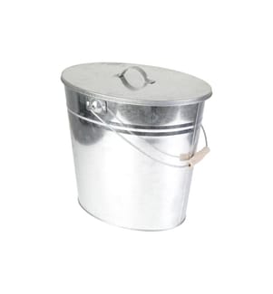 KAMINO - Ascheeimer mit Deckel, 24 l, Silber