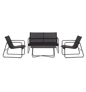 Schou - Mobilier lounge Théodore, Set 4 pièces, noir
