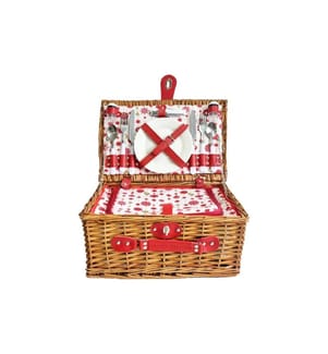 DAMECO - Panier de pique-nique pour 2 personnes 13-pièce, rouge/marron