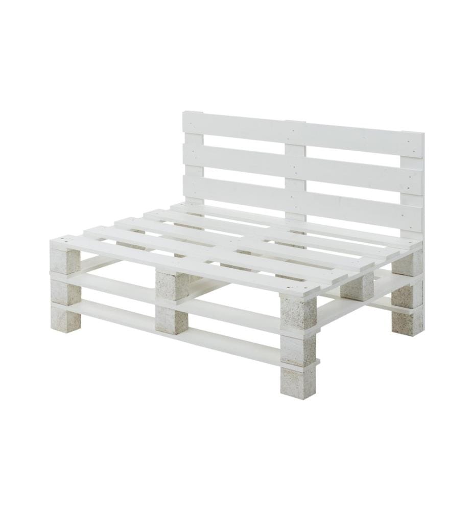 COCON - Palettensofa Weiss, 120 x 50/86 x 80