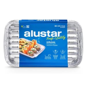 ALUSTAR - Barquette à barbecue 38 x 24 x 4 cm 10 pièces