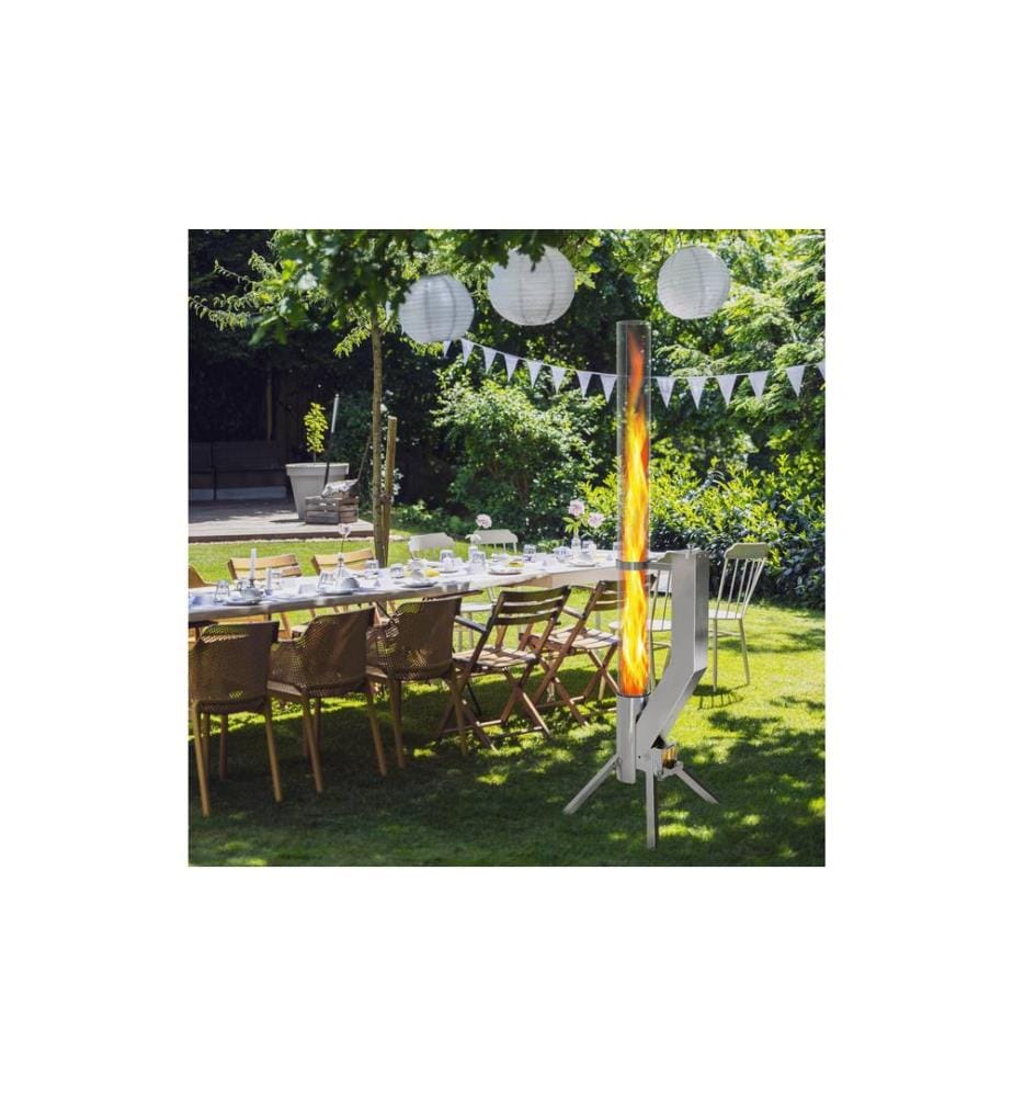 Gardenflare - Premium Feuerrohr Edelstahl Silber