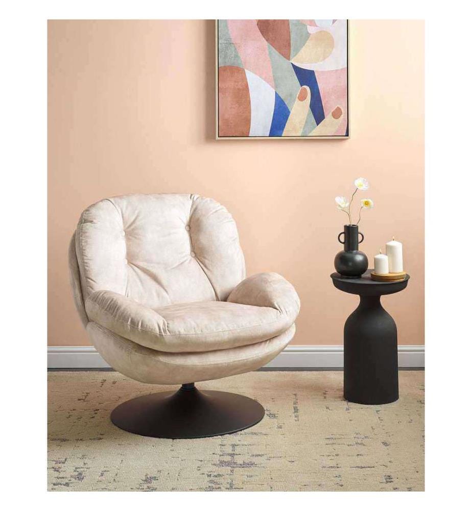 Drehsessel NOLVIK Samtstoff Hellbeige