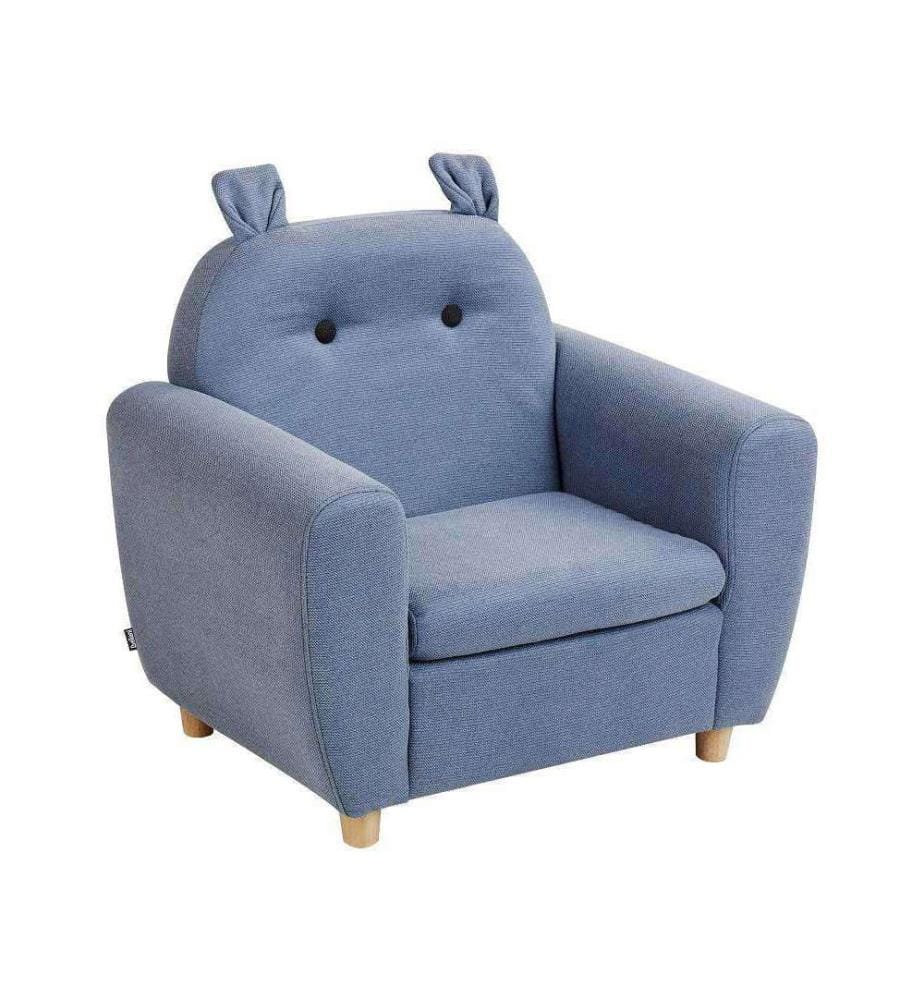Kindersessel Nilpferd MARIBO Stoff Blau