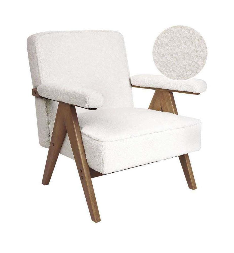 Sessel EVJE Bouclé Cremeweiss
