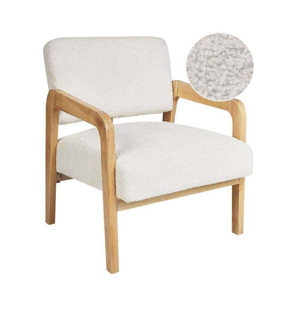 Fauteuil HJO Bouclé Blanc cassé
