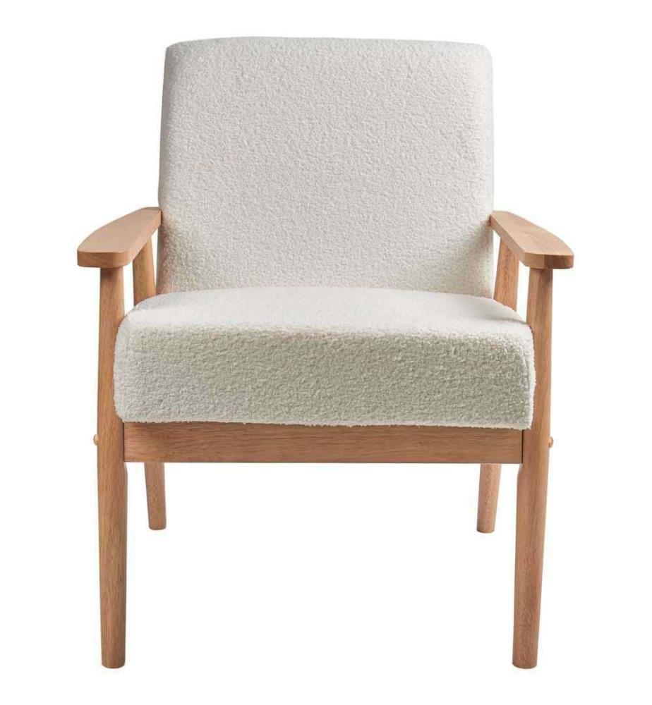 Fauteuil ESRUM Bouclé Marron clair/blanc