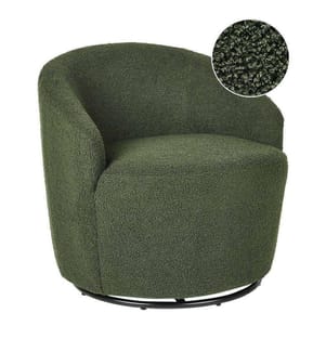Fauteuil pivotant DAVIK Bouclé Vert foncé