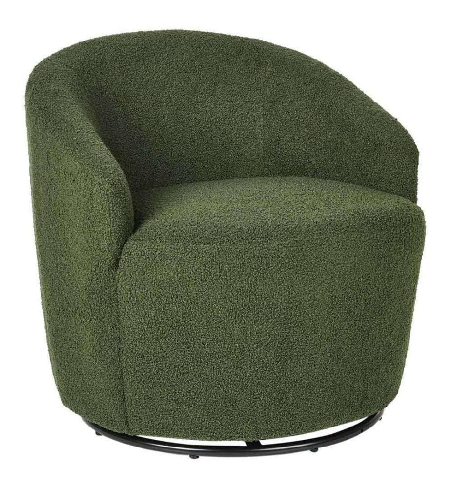 Drehsessel DAVIK Bouclé Dunkelgrün