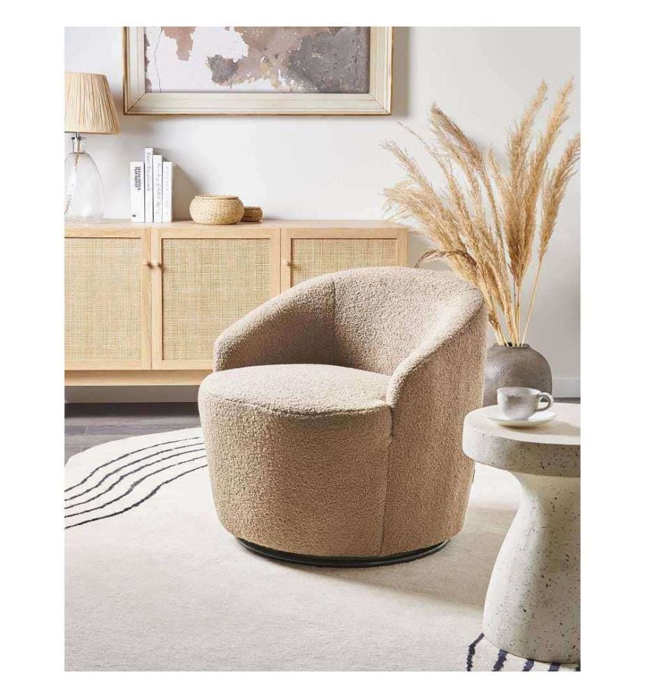 Drehsessel DAVIK Bouclé Taupe
