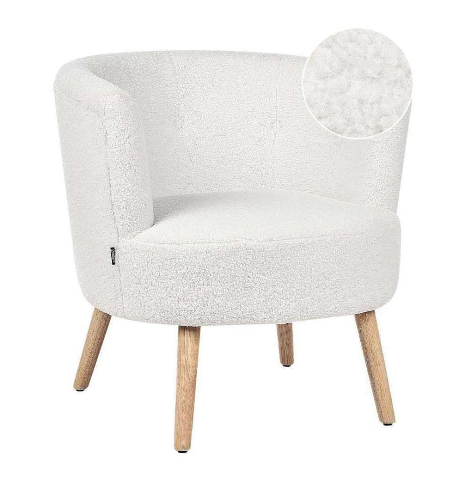 Fauteuil ODENZEN Bouclé Blanc
