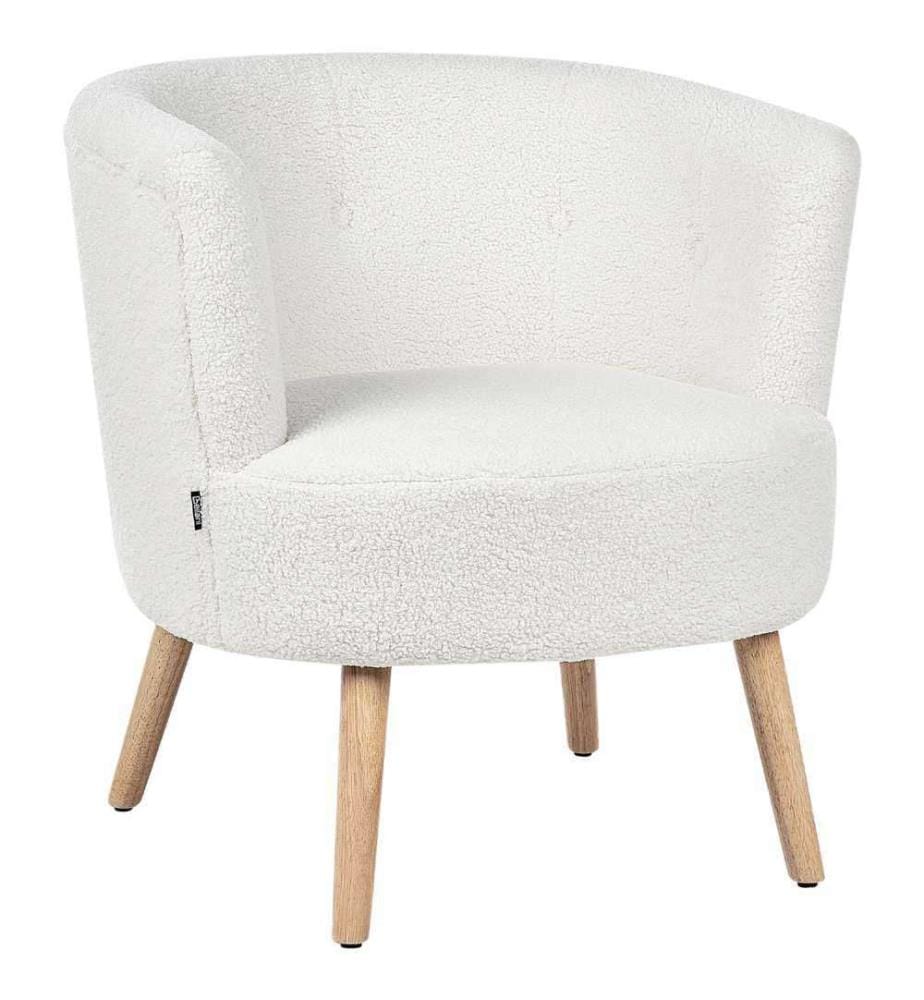 Fauteuil ODENZEN Bouclé Blanc
