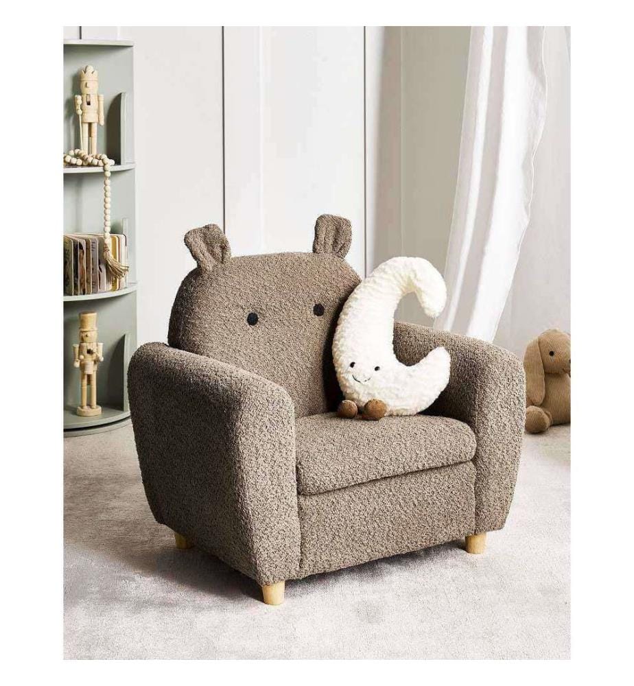 Poltrona per Bambini Ippopotamo MARIBO Bouclé Marrone