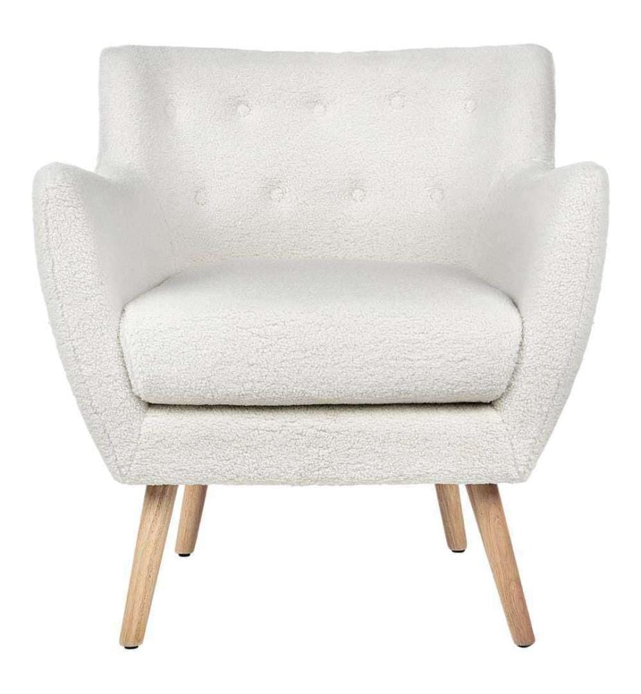 Fauteuil DRAMMEN Bouclé Blanc