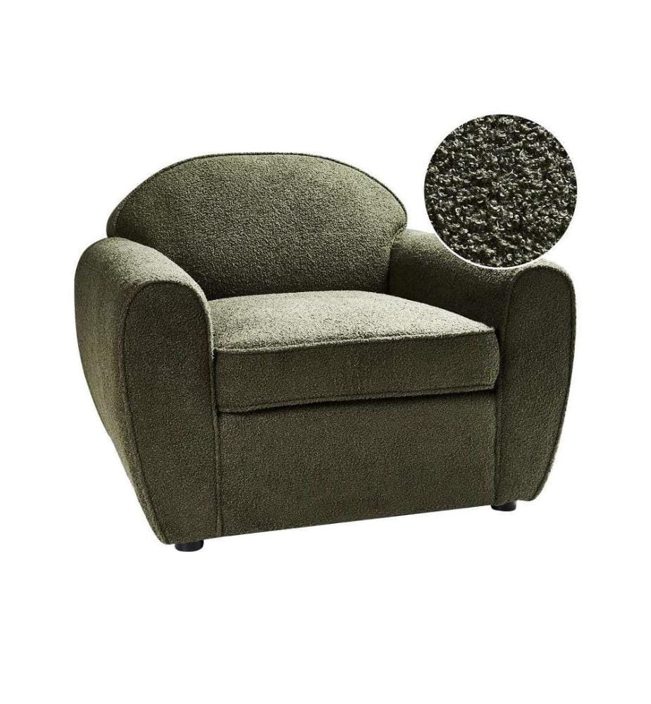 Sessel ELLEDE Bouclé Dunkelgrün
