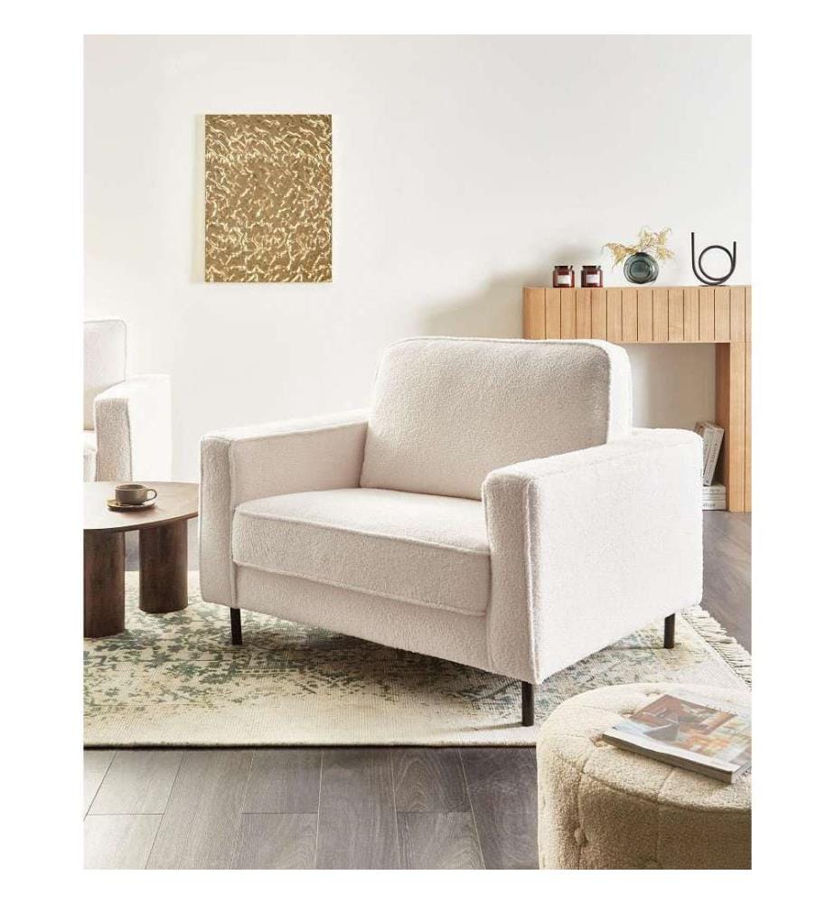 Sessel SAVALEN Bouclé Weiss