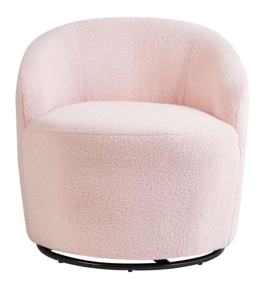 Drehsessel DAVIK Bouclé Pastellrosa
