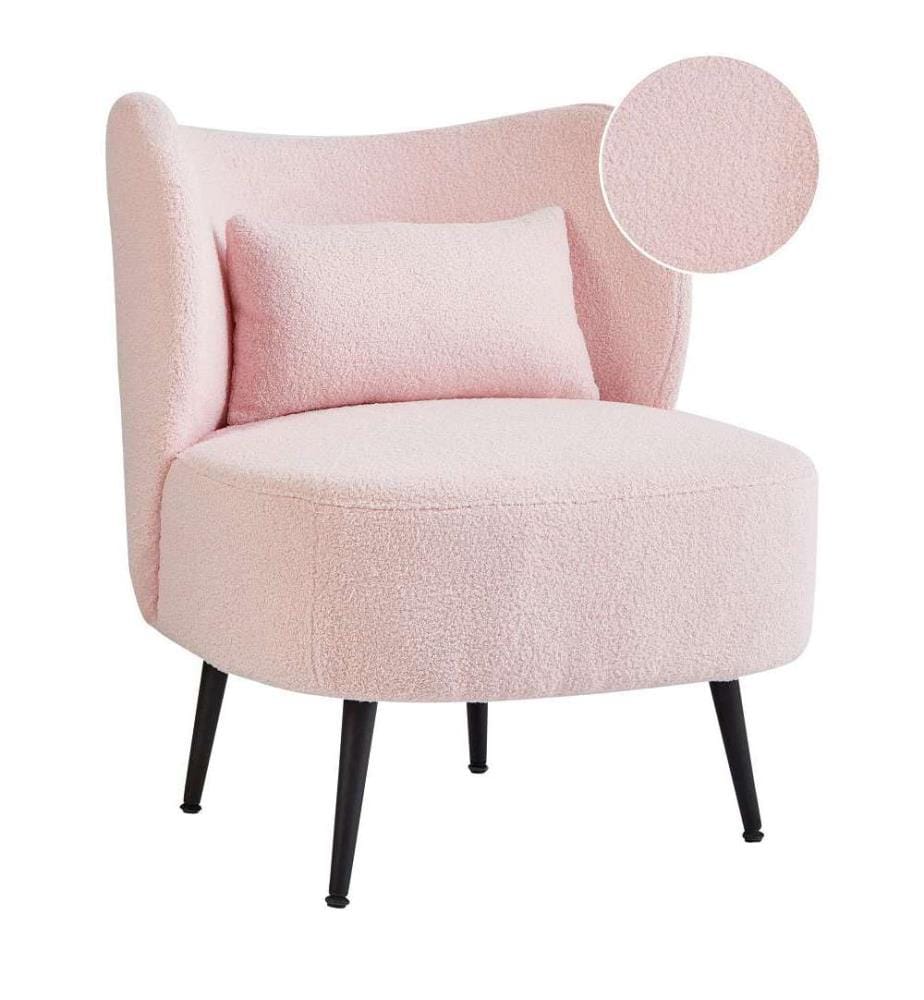 Fauteuil OTSBY Bouclé Rose pastel