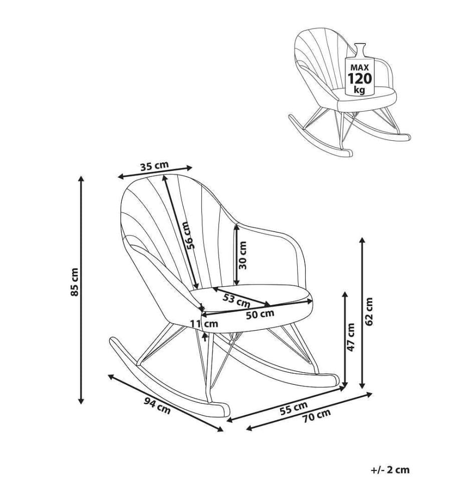Fauteuil à bascule SKALE Tissu Blanc cassé