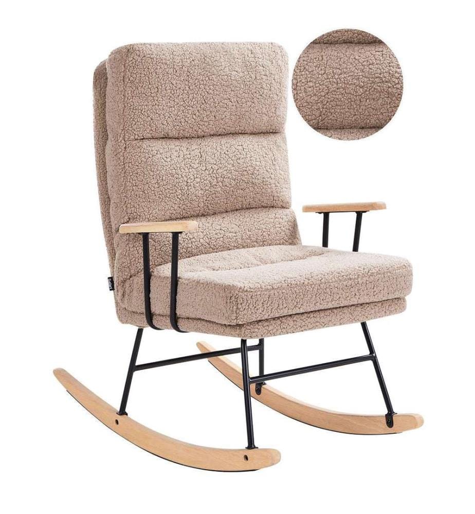 Fauteuil à bascule ESKELIN Bouclé Beige