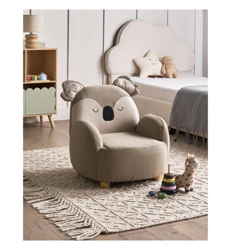 Kids Armchair Koala HERVIK Fabric Taupe