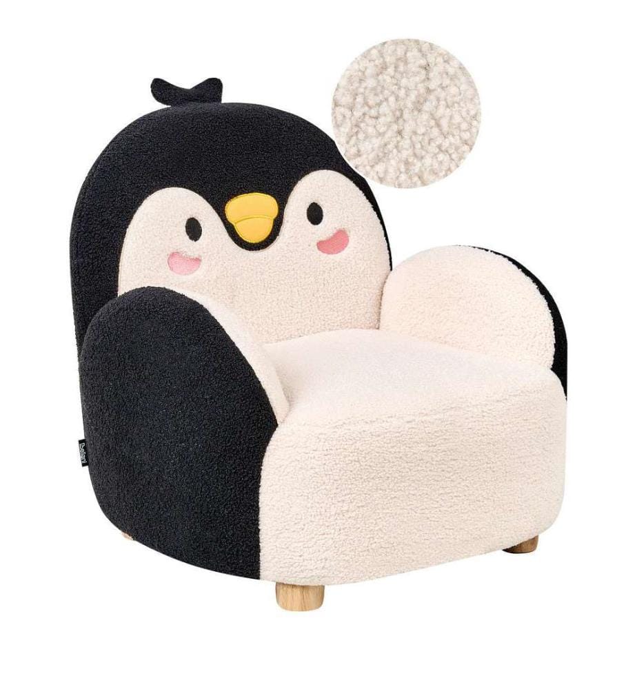 Kindersessel Bouclé schwarz Pinguin FYN