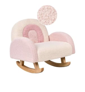 Sedia a dondolo per bambini Arcobaleno OMBO Bouclé Rosa pastello