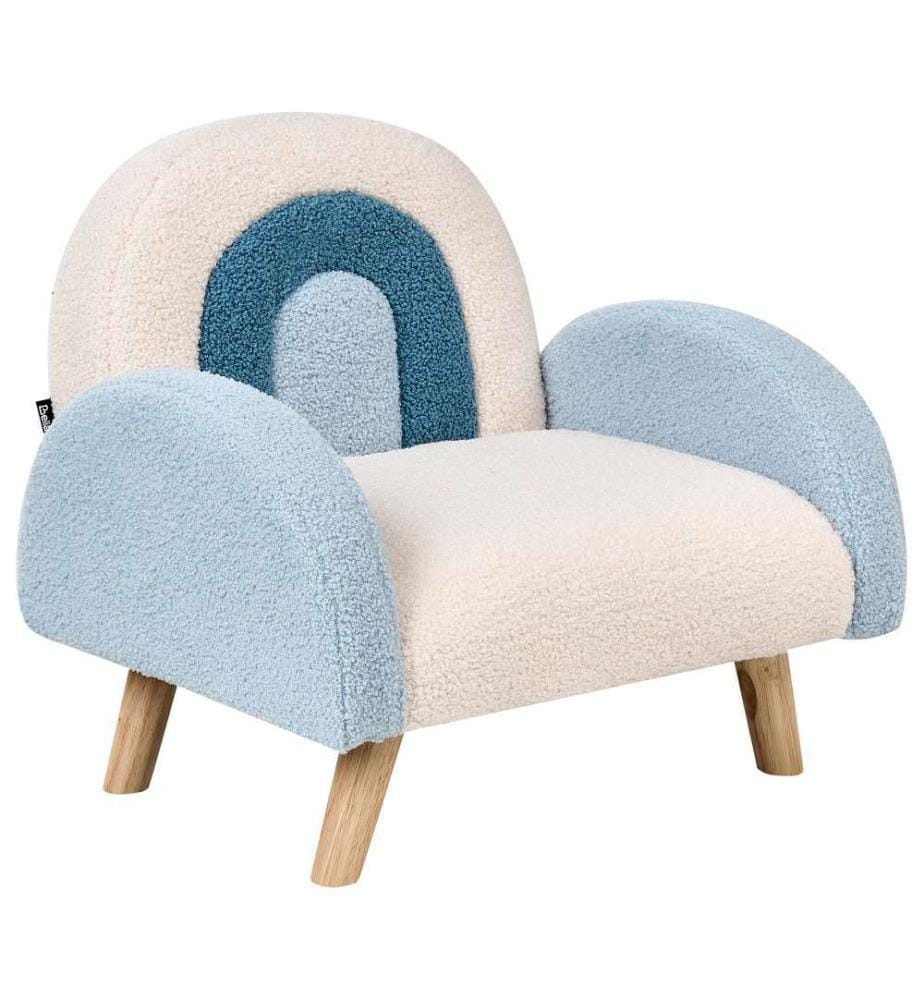 Kindersessel Regenbogen OMBO Bouclé Hellblau