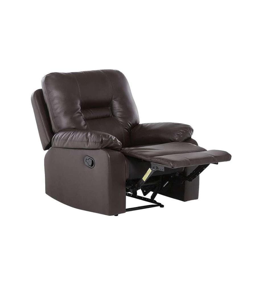 Fauteuil inclinable BERGEN Repose-pieds inclus Cuir PU Marron