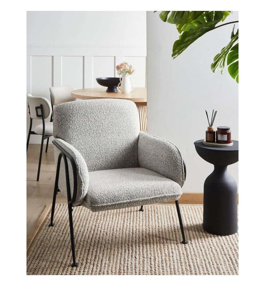 Fauteuil TRYSNES Tissu Noir/blanc