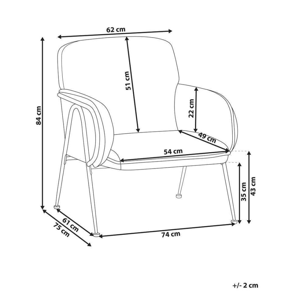 Fauteuil TRYSNES Tissu Noir/blanc