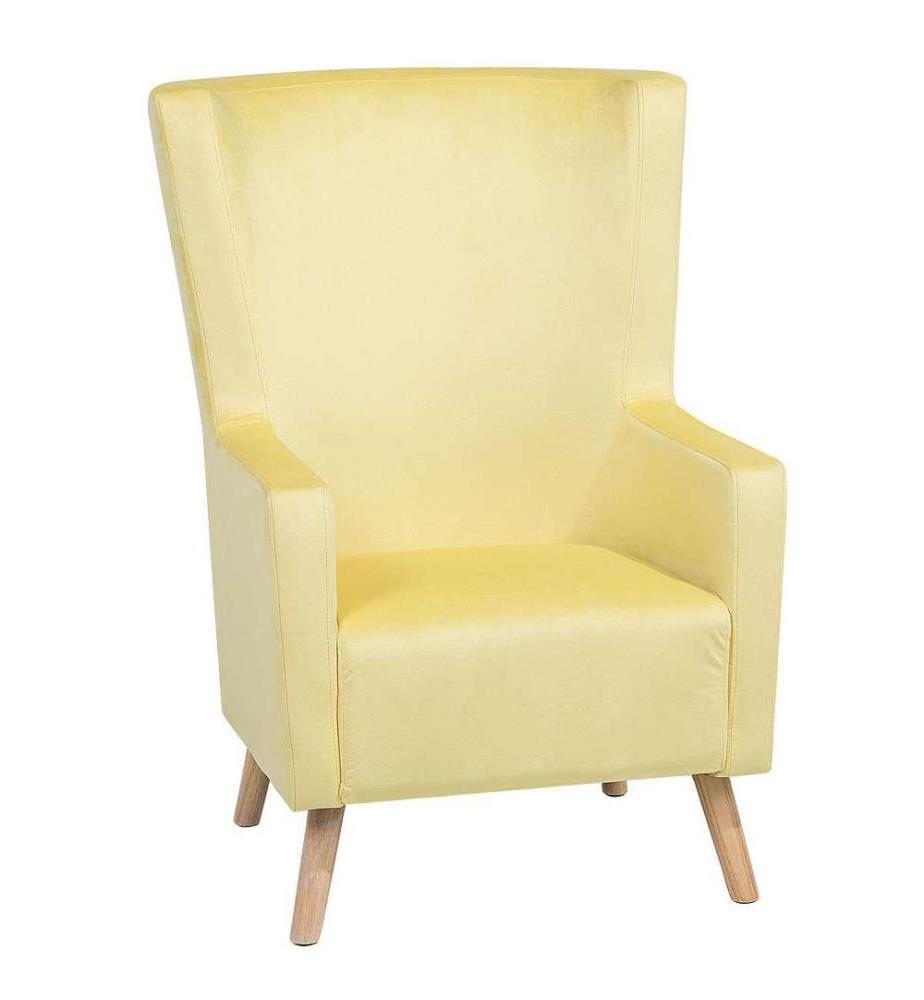 Poltrona Wingback ONEIDA Velluto Giallo