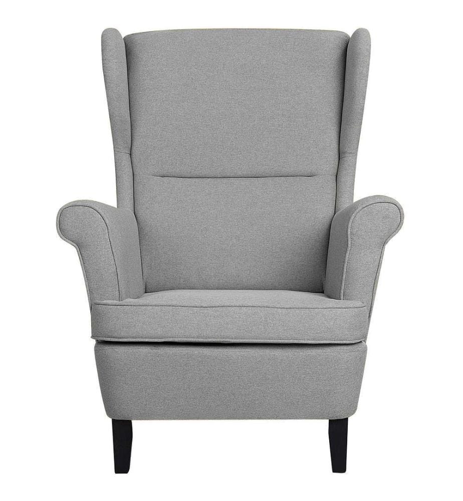 Poltrona Wingback ABSON Tessuto Grigio