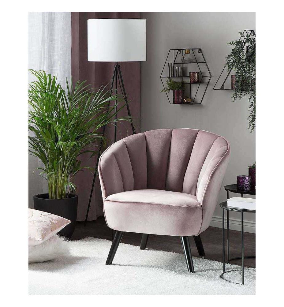 Sessel DALA Samtstoff Rosa