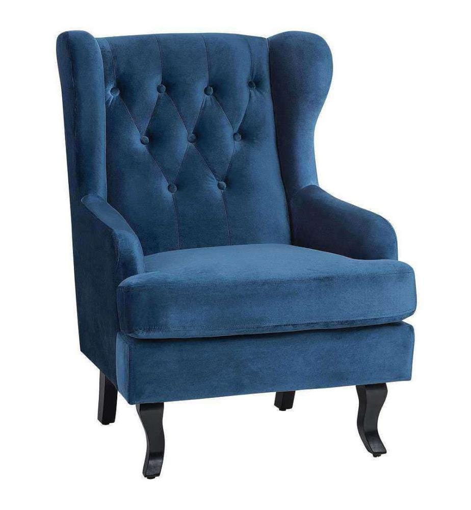 Poltrona Wingback ALTA Velluto Blu scuro