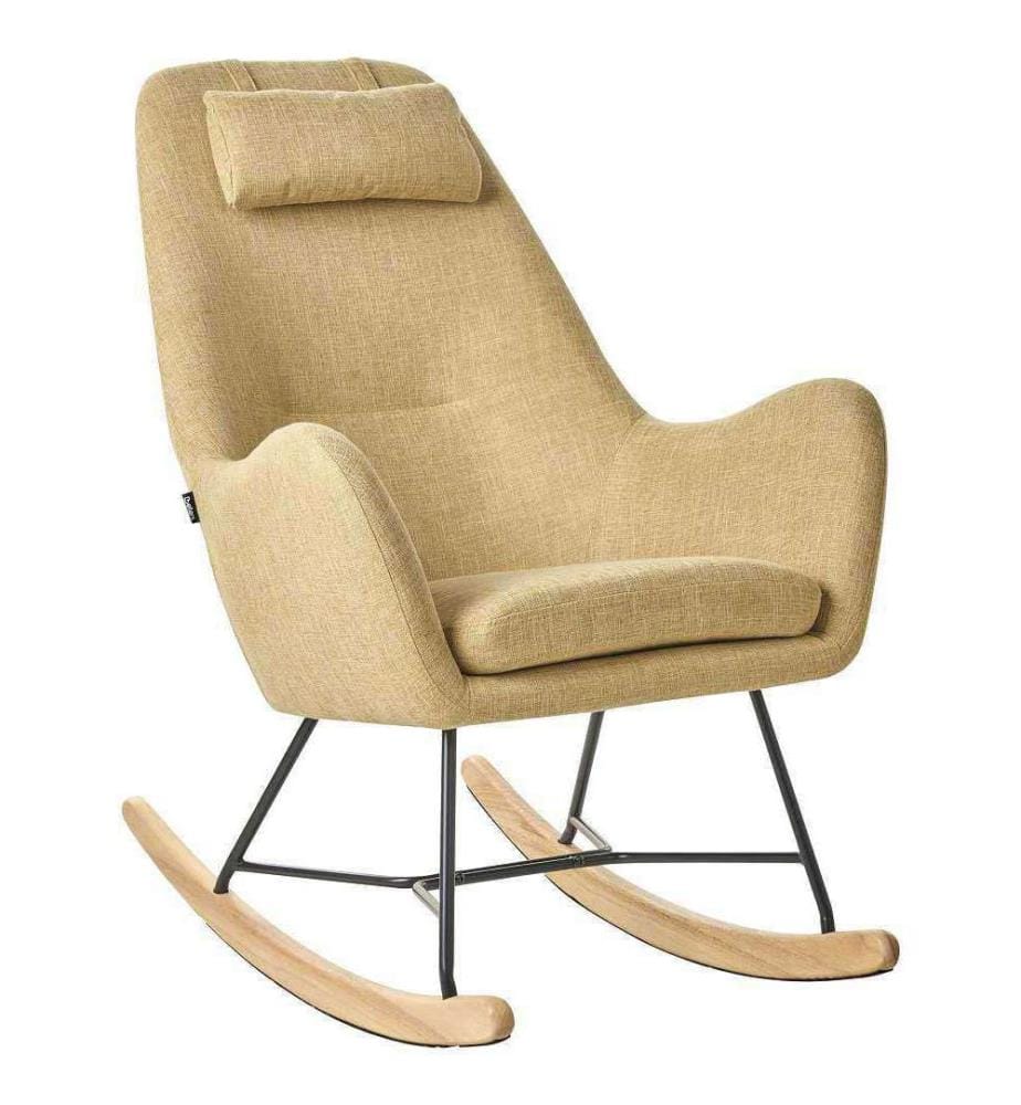 Fauteuil à bascule ARRIE Tissu Jaune