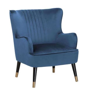 Poltrona Wingback VARBERG Velluto Blu scuro