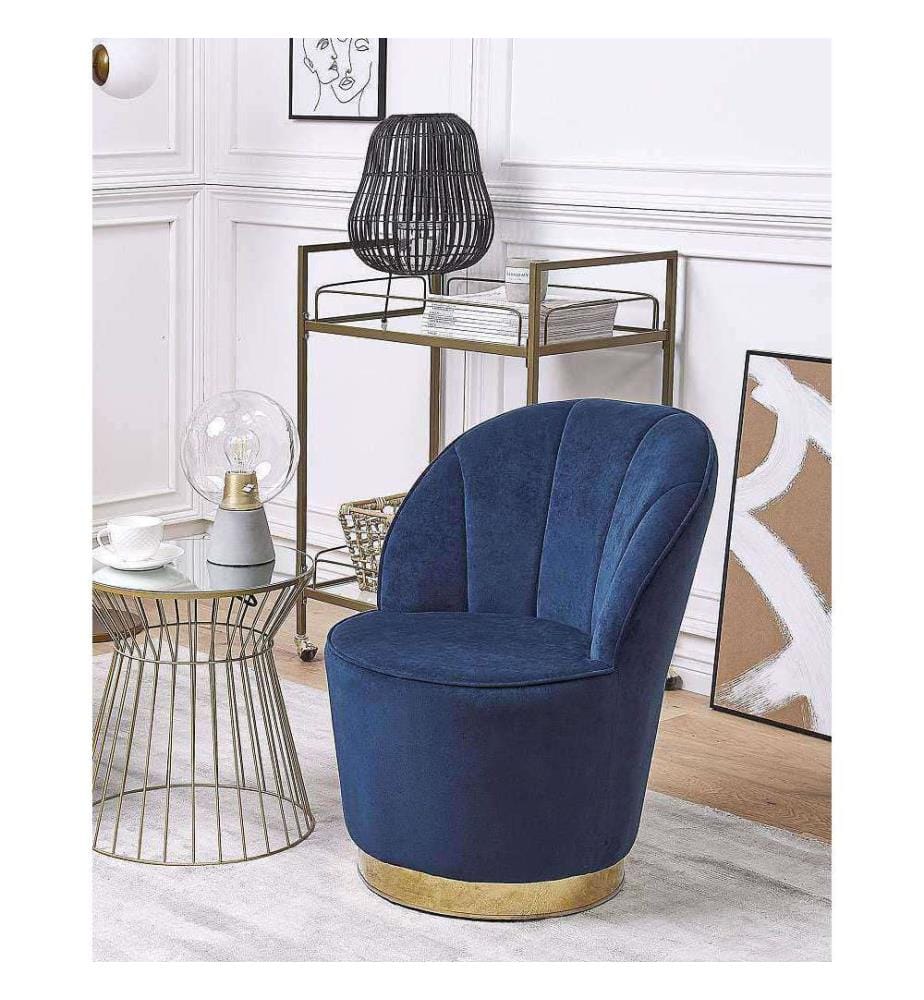 Sessel ALBY Samtstoff Dunkelblau
