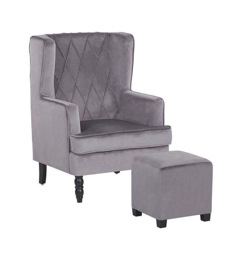 Sessel SANDSET Samtstoff Grau