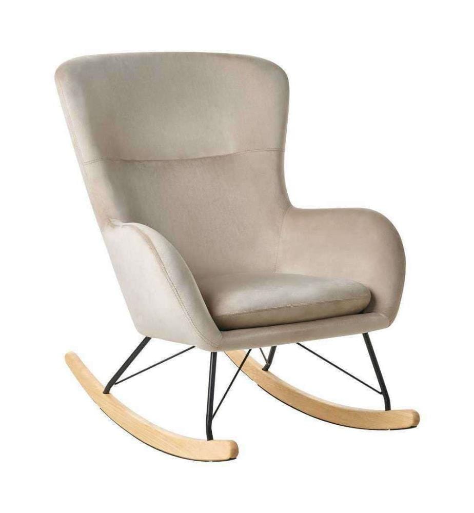 Schaukelsessel ELLAN Samtstoff Beige