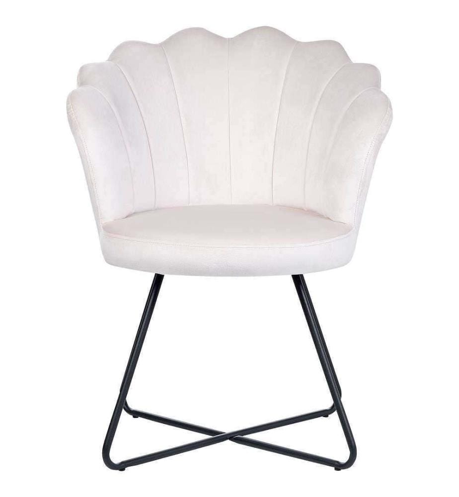 Sessel LOVELOCK Samtstoff Cremeweiss