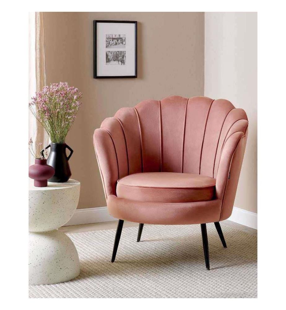 Sessel LOVIKKA Samtstoff Rosa
