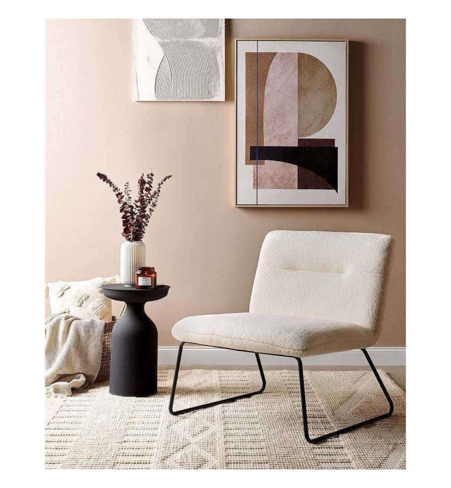 Fauteuil COTULLA Bouclé Blanc