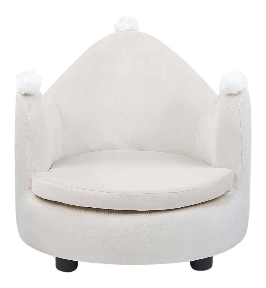 Fauteuil pour enfants Couronne VEGA Velours Beige clair