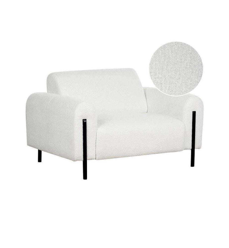 Fauteuil ASKIM Bouclé Blanc
