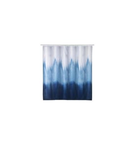 WENKO - Rideau de douche Alara 180 x 200 cm, Bleu/Blanc