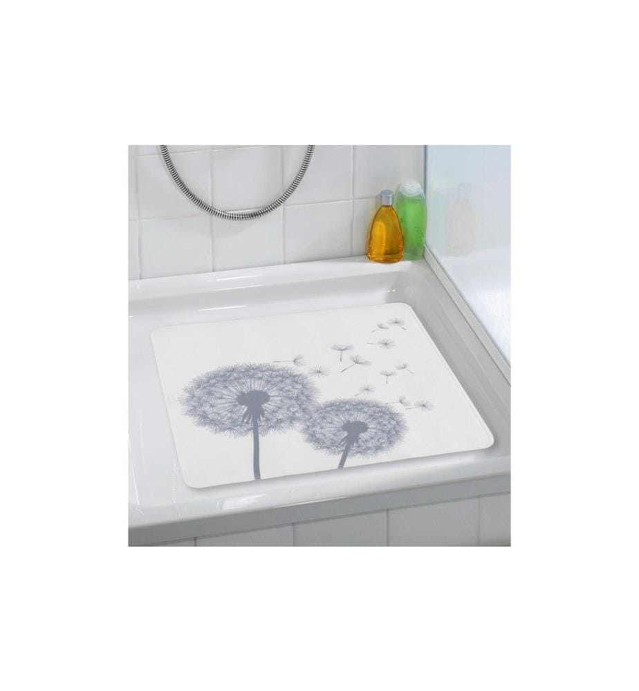 WENKO - Tapis de douche Astera 55 x 55 cm, Gris/Gris clair/Blanc